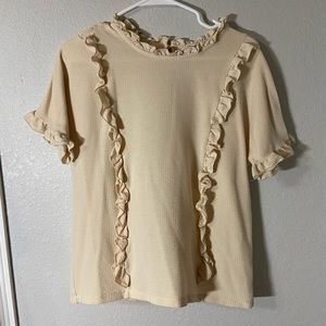 Short sleeve cream blouse
